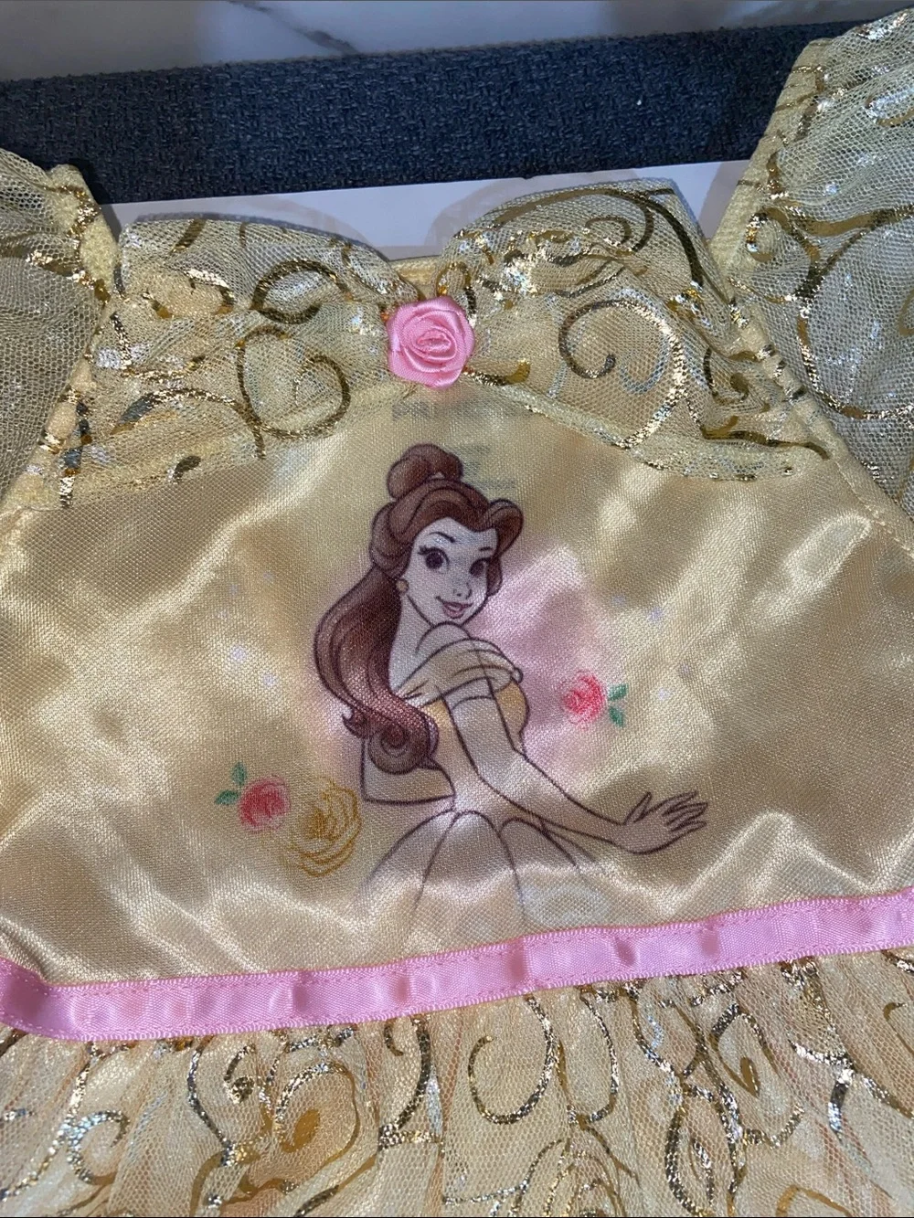 Disney Princess Belle Beauty And The Beast Girls' Gold Princess Dress size 3T